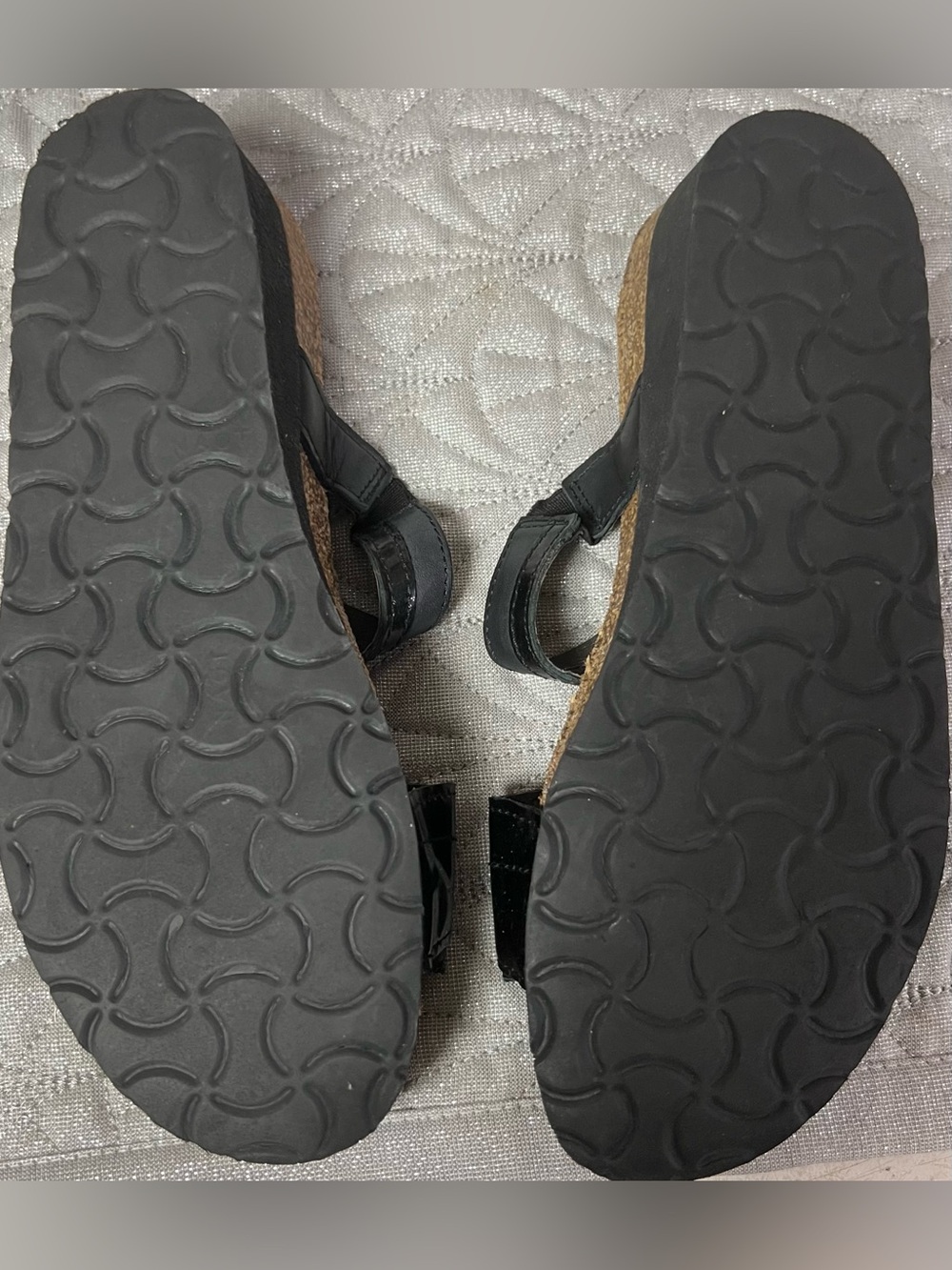 Naot Beverly Slide Sandals Soft Black Leather Size 7 - Picture 3 of 3